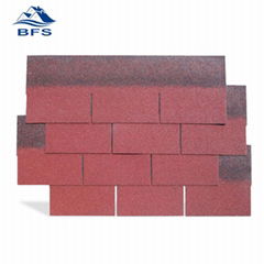 red asphalt roof shingles