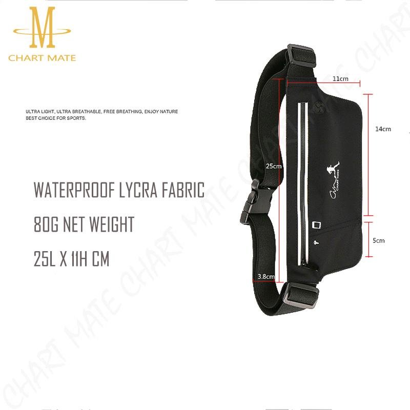 Out door sport elastic waterproof Lycra waist bag with earphone hole and zipper 4
