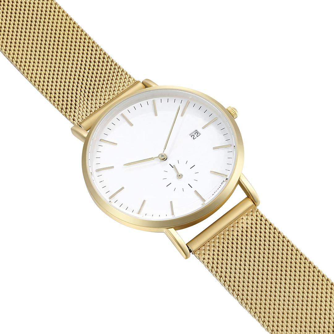 Fashion Alloy Gold Dw Style Gold Mesh Band Watch 2