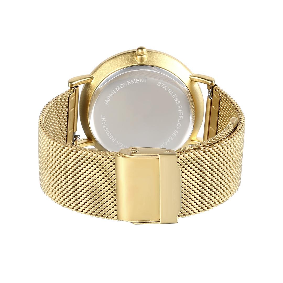 Fashion Alloy Gold Dw Style Gold Mesh Band Watch 4