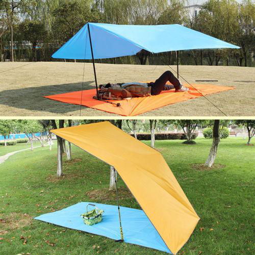 Camping Awning Canopy Sunshade Tarp Rain Shelter Cover Beach Picnic Tent Mat Pad