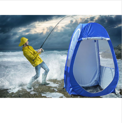 Outdoor Single Pop-up Tent Pod For Fishing Watching Sports Camping Blue Clear