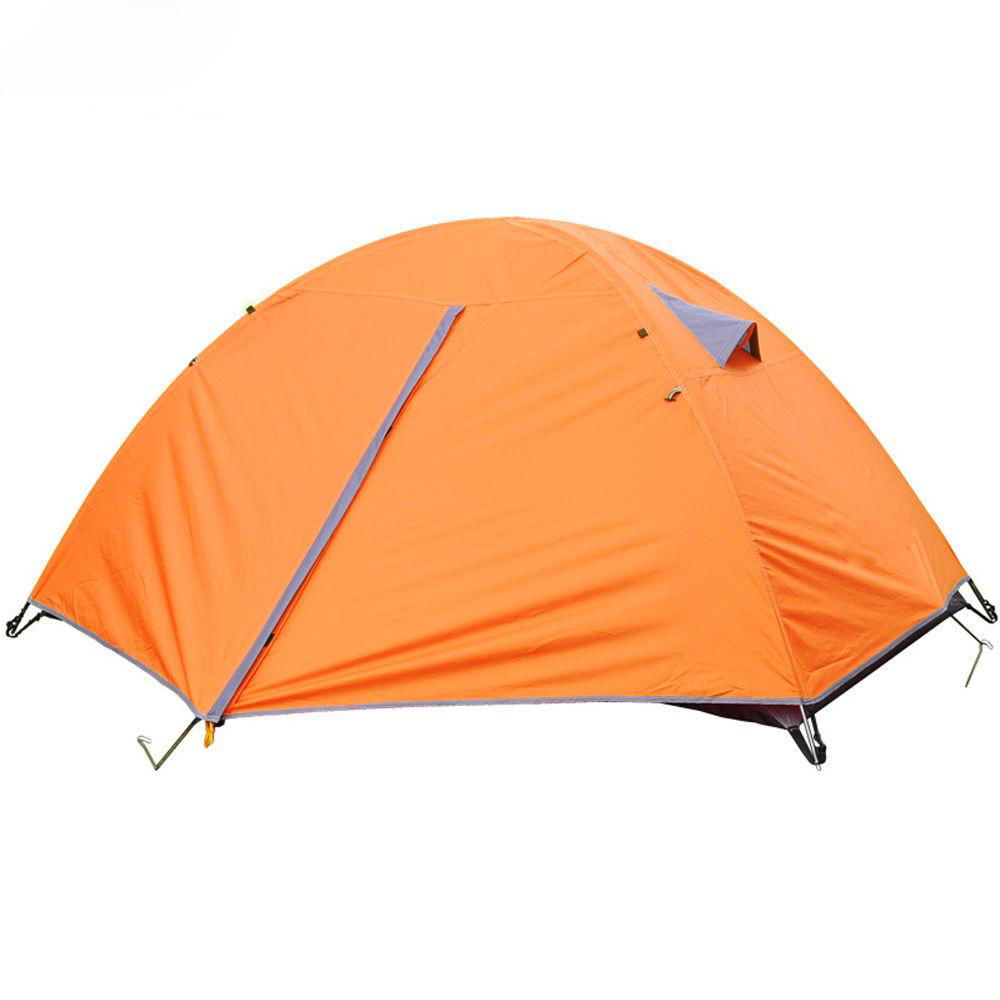 new Orange Windproof Waterproof Double-layer 2 Person Tent Camping Hiking 