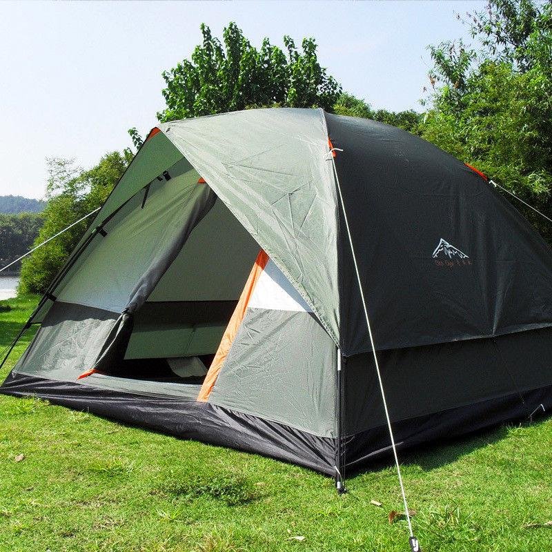 Outdoor Camping Tent Three Person Double Layer Fishing Hunting Picnic Adventure