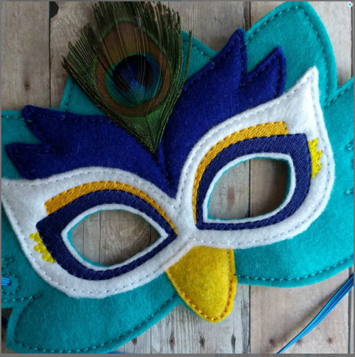 eco friendly soft Peacock felt half face Christmas party mask for kids 2