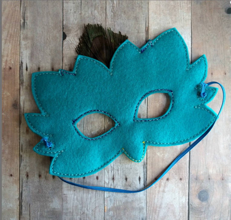 eco friendly soft Peacock felt half face Christmas party mask for kids 3