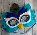 eco friendly soft Peacock felt half face Christmas party mask for kids 4