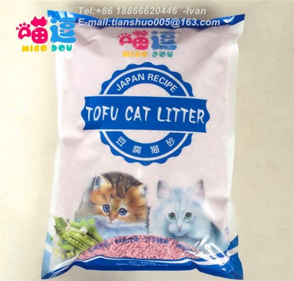 Biodegradable and flushable pure nature tofu cat litter different flavors 2