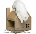 Corrugated Cat Shaped Scratching Post Cardboard Cat Scratch Playhouse 3
