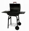 Barrel charcoal BBQ grill