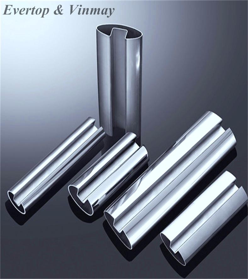 stainless steel slot tube groove pipe made of SS304 and SS316