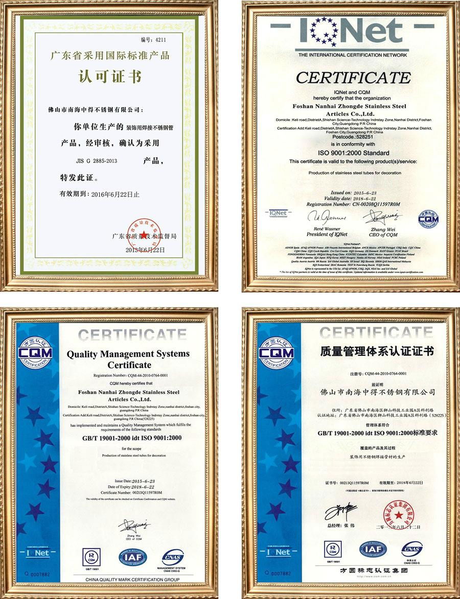 Certificates