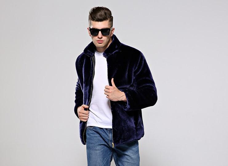 3 Colors Men Artificial Fur Jacket 2