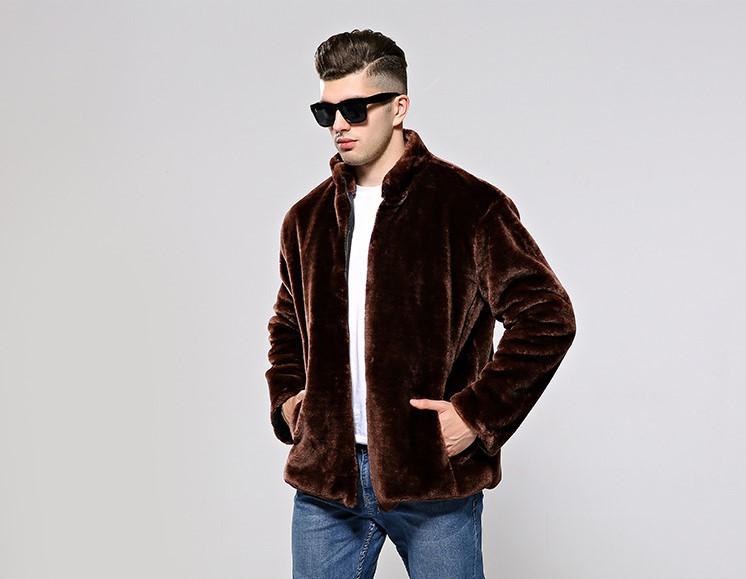 3 Colors Men Artificial Fur Jacket 3