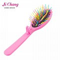 Wholesale girl's portable travelling folding Hair Brush 3