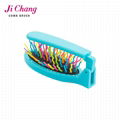 Wholesale girl's portable travelling folding Hair Brush 4