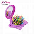 New design plastic hair brush foldable hair comb mirror hair brush 3