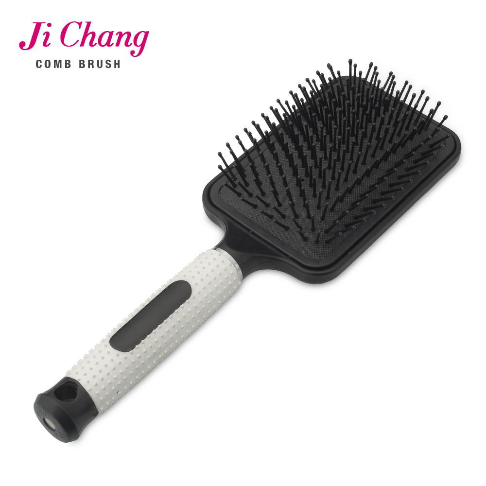 Nonslip Rubber handle paddle cushion hair brush 2