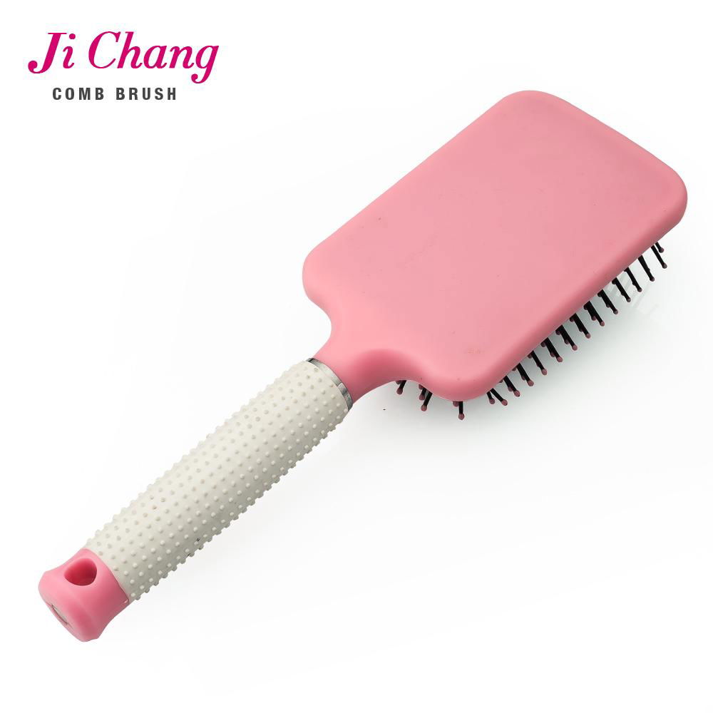 Nonslip Rubber handle paddle cushion hair brush 4