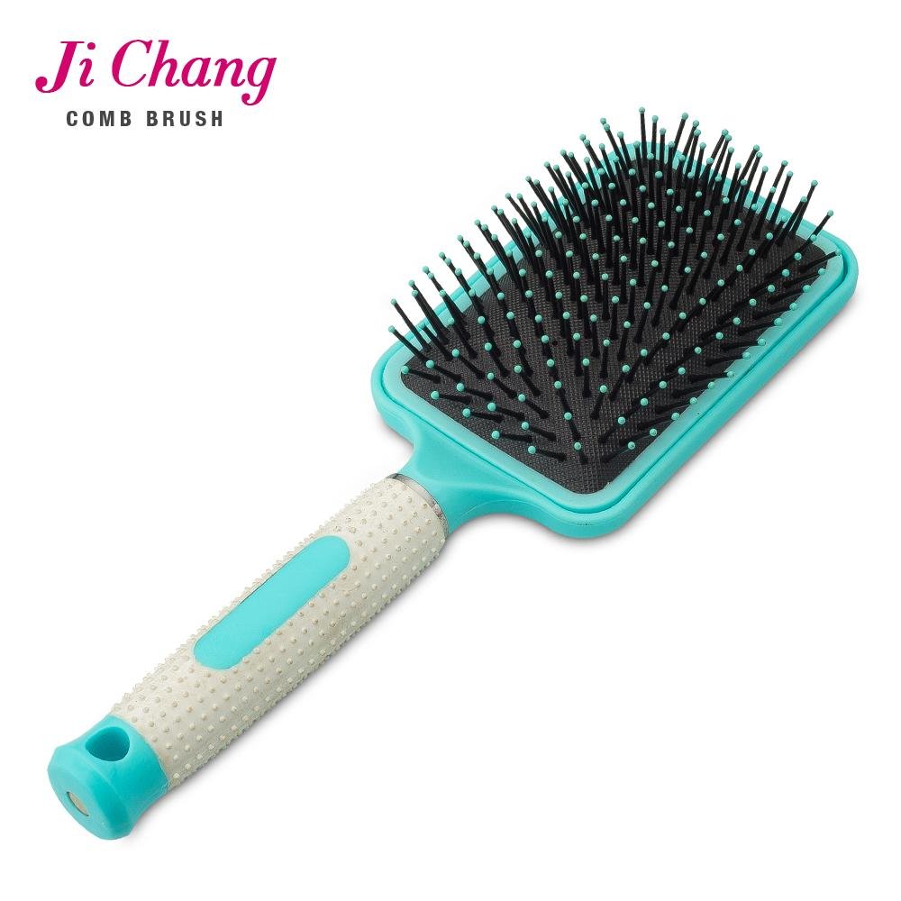 Nonslip Rubber handle paddle cushion hair brush 3
