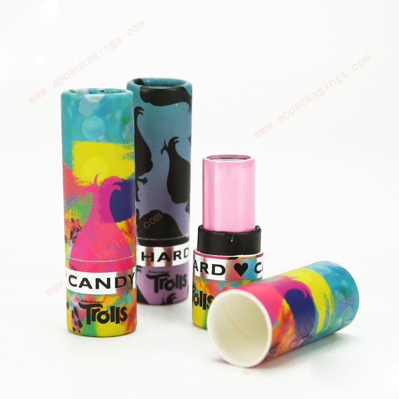 Custom mini eco packaging paper empty lip balm tube 3