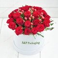 Wholesale luxury black cylindrical cardboard round flower gift box with lid