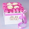 Wholesale luxury black cylindrical cardboard round flower gift box with lid