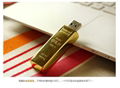 Fashion Shiny Gold bar shape USB flash