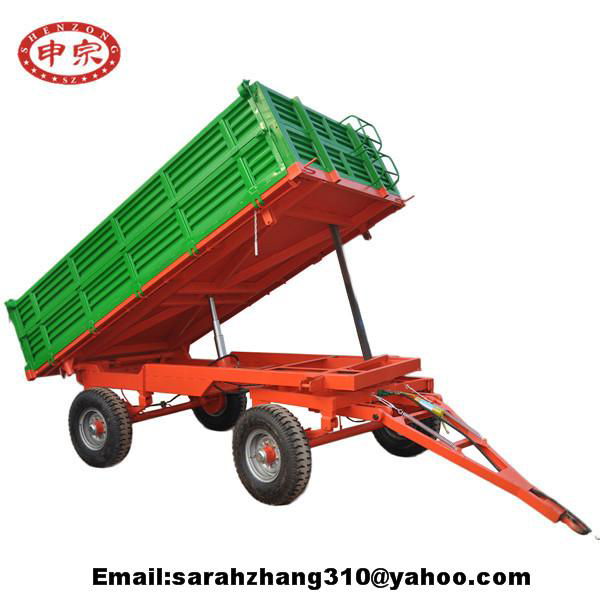 farm dump trailer 5ton hydraulic tipping  trailer made in China