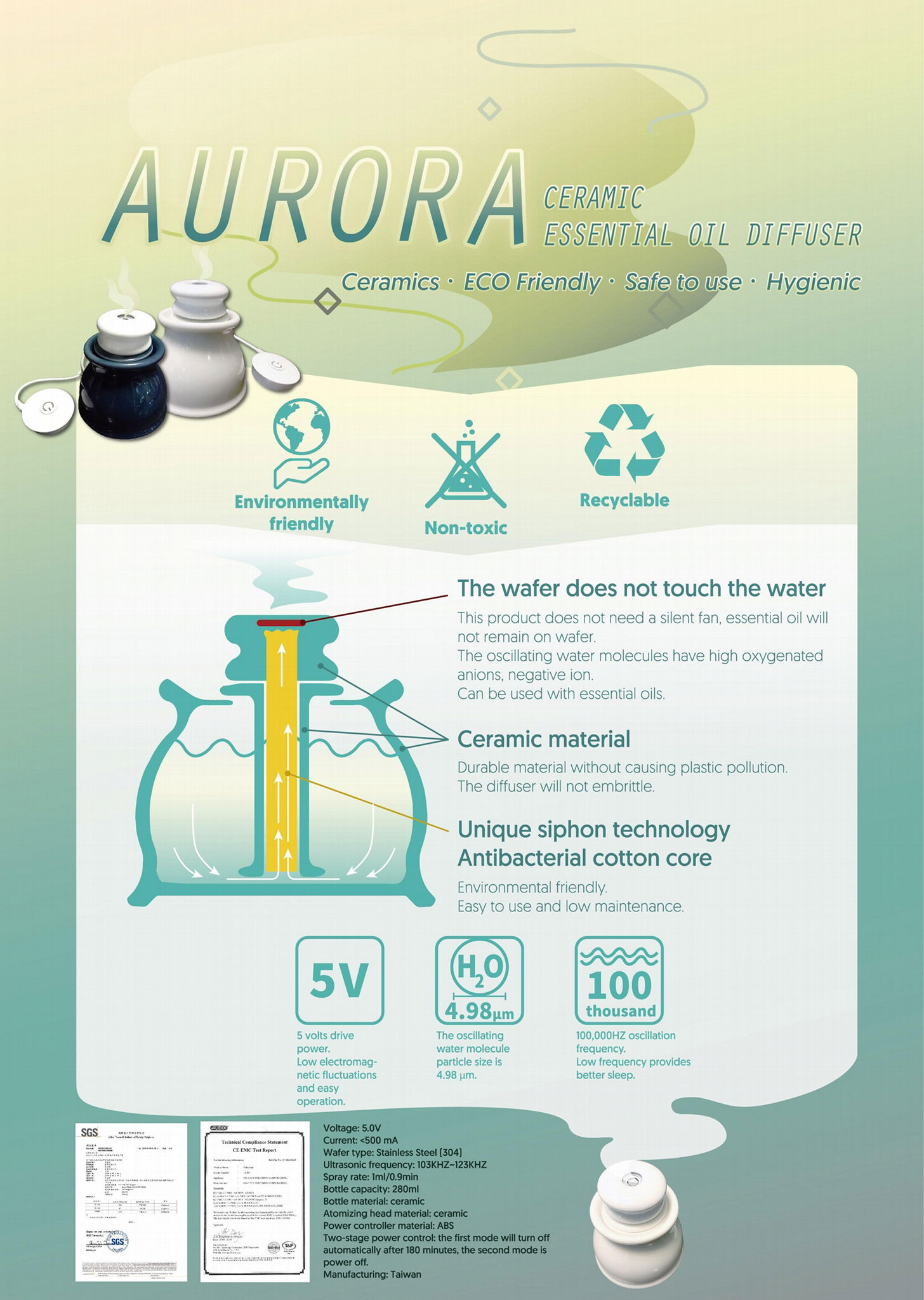 Aurora Ceramic Essential Oil DIffuser 2
