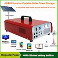 Portable solar generator lighting system outdoor 220V ac dc inverter storage pow 1