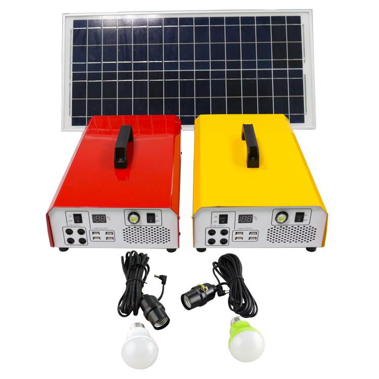 Portable solar generator lighting system outdoor 220V ac dc inverter storage pow 2