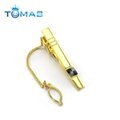Gold plated copper mens tie clips with chain best gift for men 2
