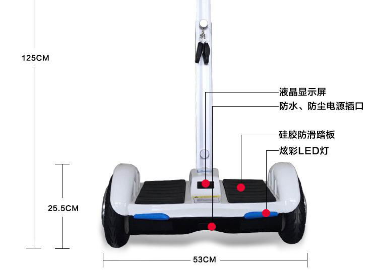 愛路卡登手扶平衡車可調節支杆兩輪代步車自平衡 3
