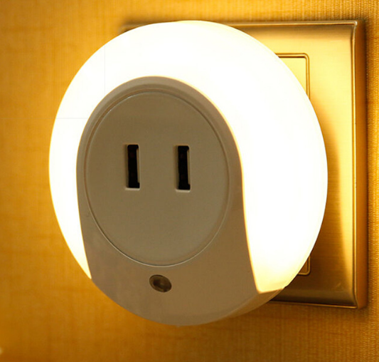 Mutifuction USB Socket and LED light  night sleep bedside lamp