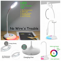 Eyes Protection LED Touch light chargeable portable night sleep table lamp