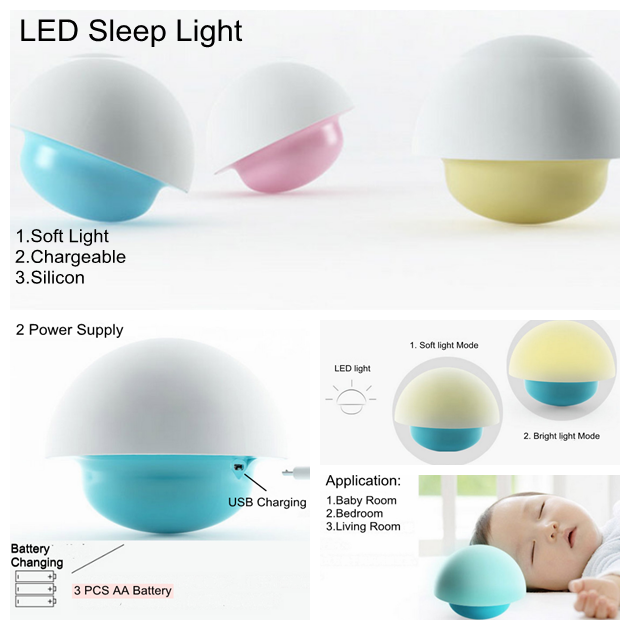 rechargeable LED Touch light silicon baby room  night sleep table lamp