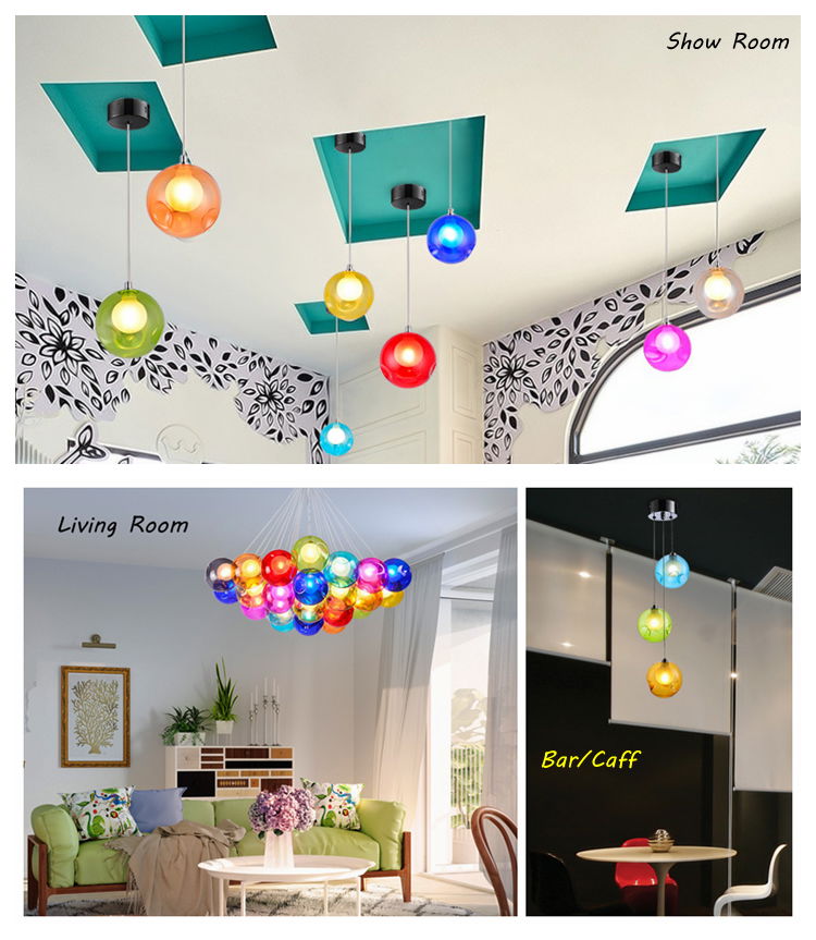 Bar Restaurant Cafe glass LED home decorate lamp customized ceiling light 5