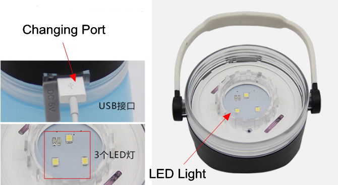 Outdoor camping solar chargeable emergency lamp silicon water cup LED light  2