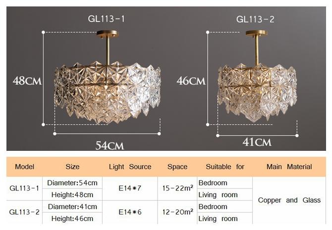 Crystal Glass Modern style pendant light GL113 4