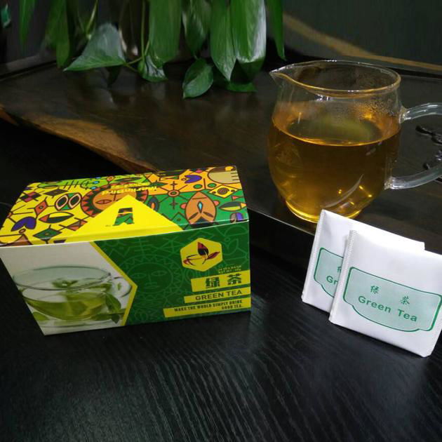 Cheap wholesale pouch packed broken green tea teabag 