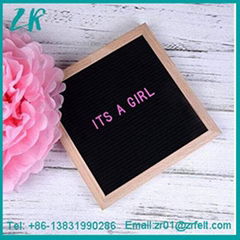 Black Felt Oak Letter Board