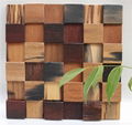 China manufacture mixed rustic wood mosaic tile barroom wall decoration 5