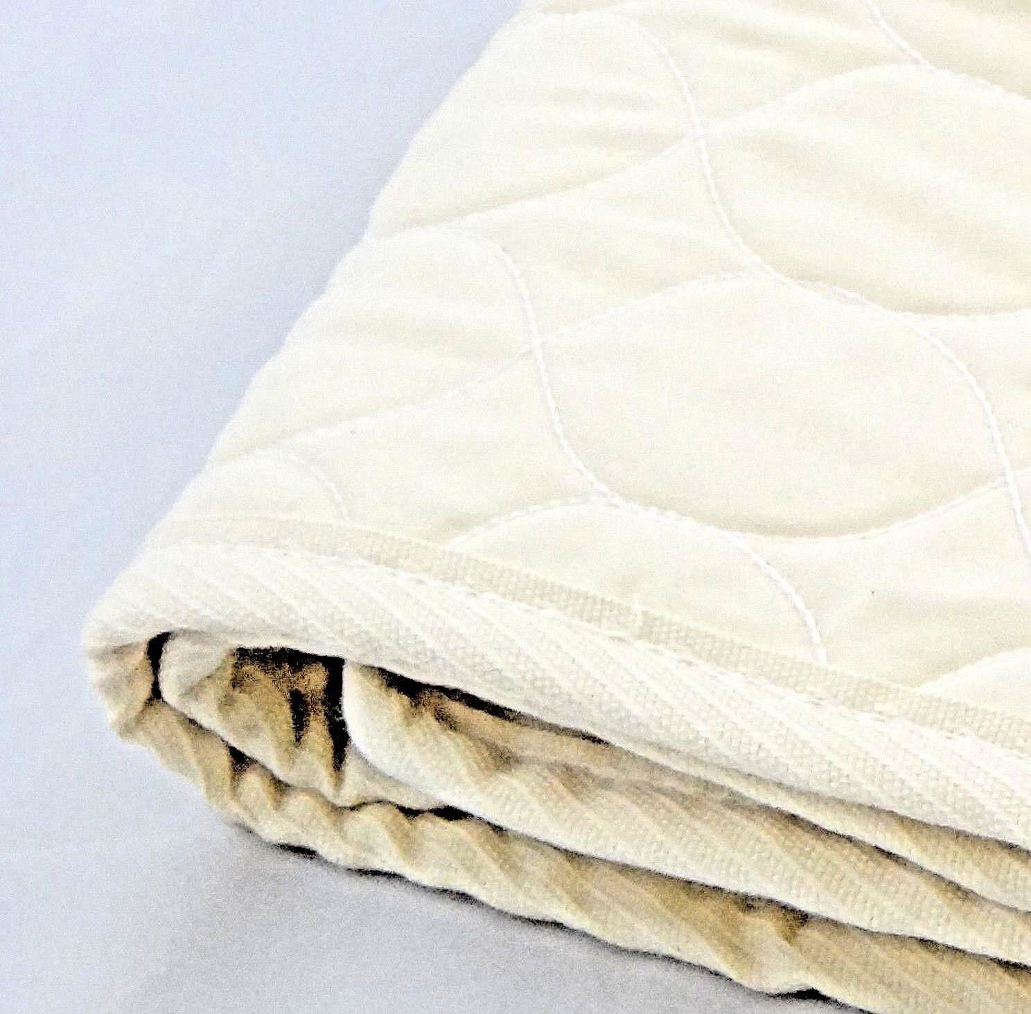 100% Organic Cotton Quilted Padding Damask Outer All Natural Baby Bed Crib 