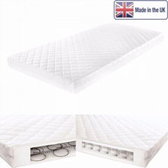 Baby Kids Cot Bed Sprung Quilted Nursery Mattress With & Without Memory