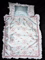 PLEASANT COMPANY AMERICAN GIRL BITTY BABY CRIB HEART PLAID QUILT PILLO MATTRESS  3