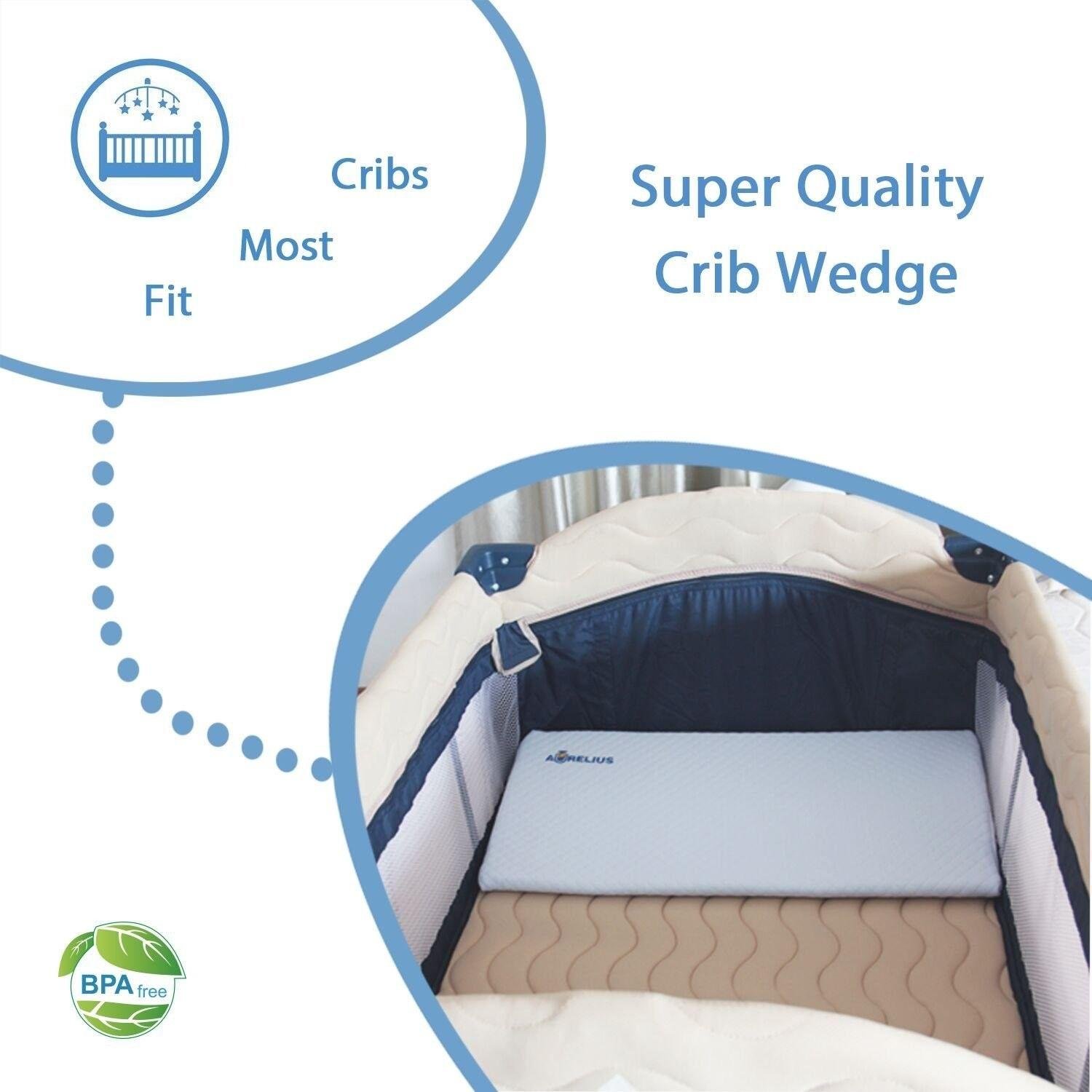 Sleep Pillow for Baby Mattress Universal Crib Wedge Memory Foam Top Quality 4