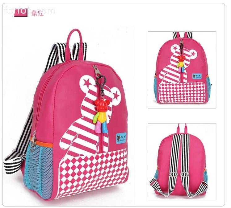 Hot Selling Kids Soft Cartoon Baby Backpack Bear Style School Bag 4