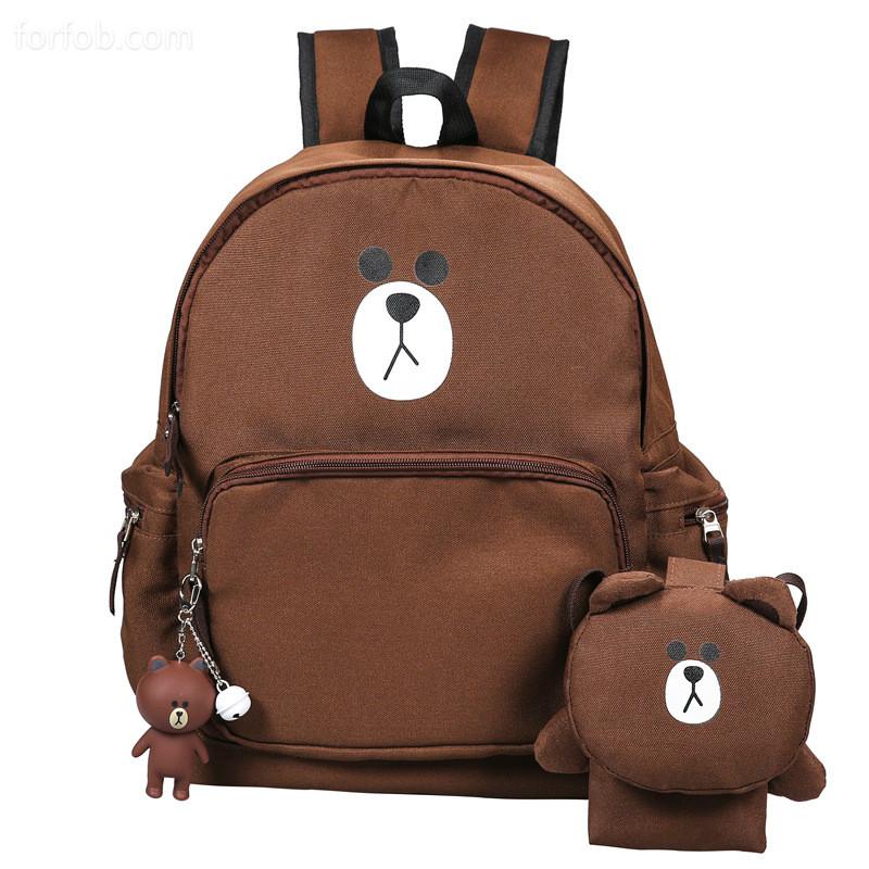 Casual Backpack School Outdoor Travel Bag Large Capacity Animal Bear Style