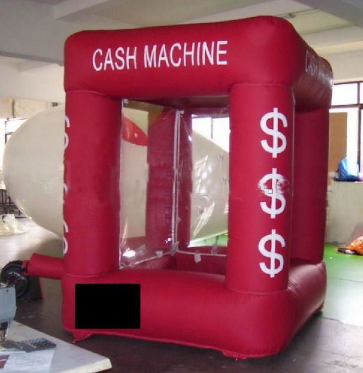 Popular inflatable cash cube/inflatable money machine booth for fun 3